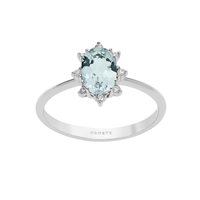 Anello Comete Donna Fantasia Di Acquamarina in Oro bianco ANQ299